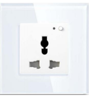 Tuya 13A Multifunction WiFi Smart Wall Socket, Universal Plug Design, Tempered Glass, App Control, Alexa & Google Compatible, 100-240V, Sleek Finish